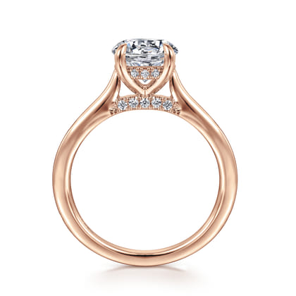 Ericka - 14K Ros+D145e Gold Round Diamond Engagement Ring