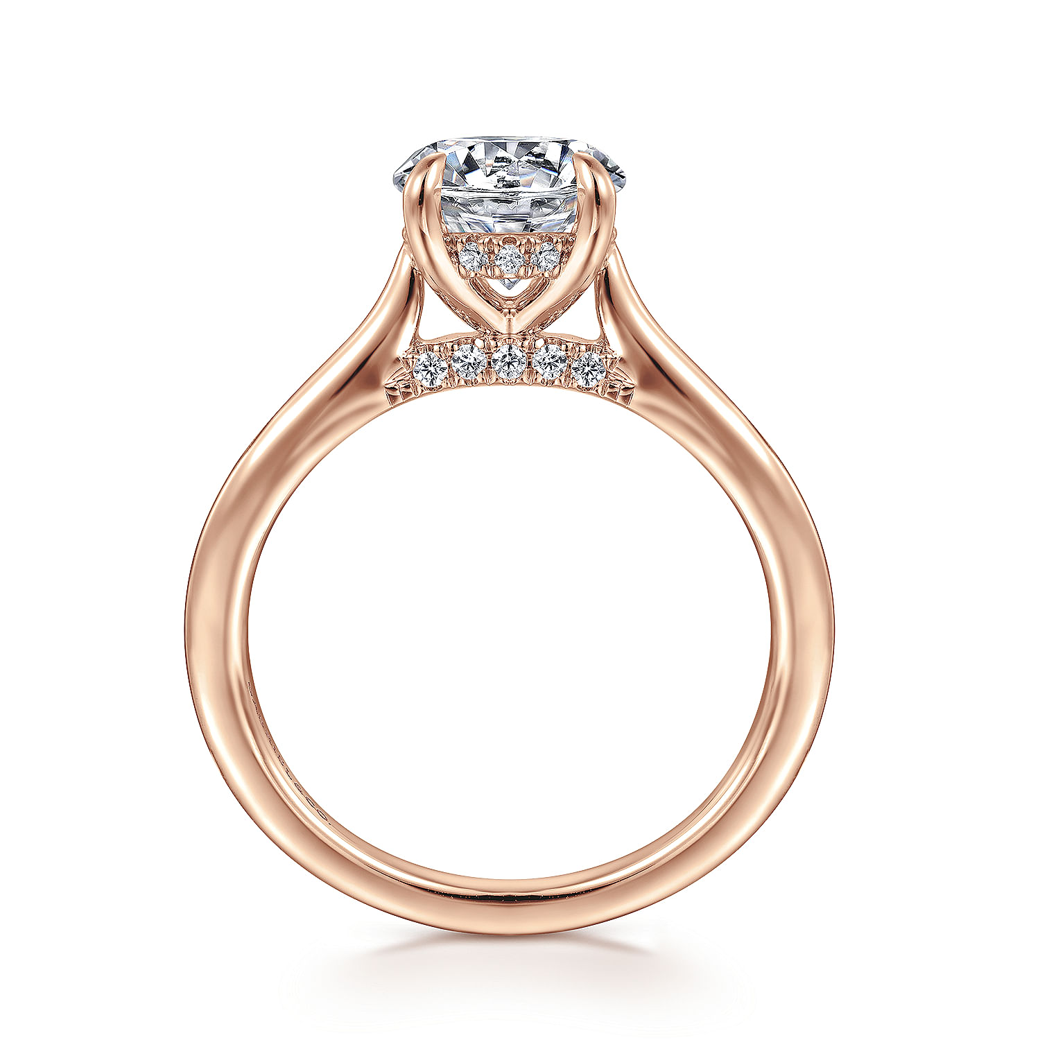 Ericka - 14K Rose Gold Round Diamond Engagement Ring - 0.11 ct - Shot 2