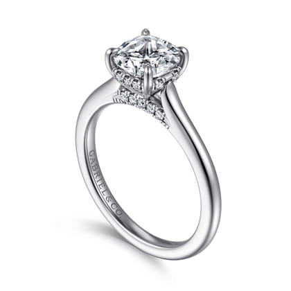 Ericka - 14K White Gold Cushion Cut Diamond Engagement Ring