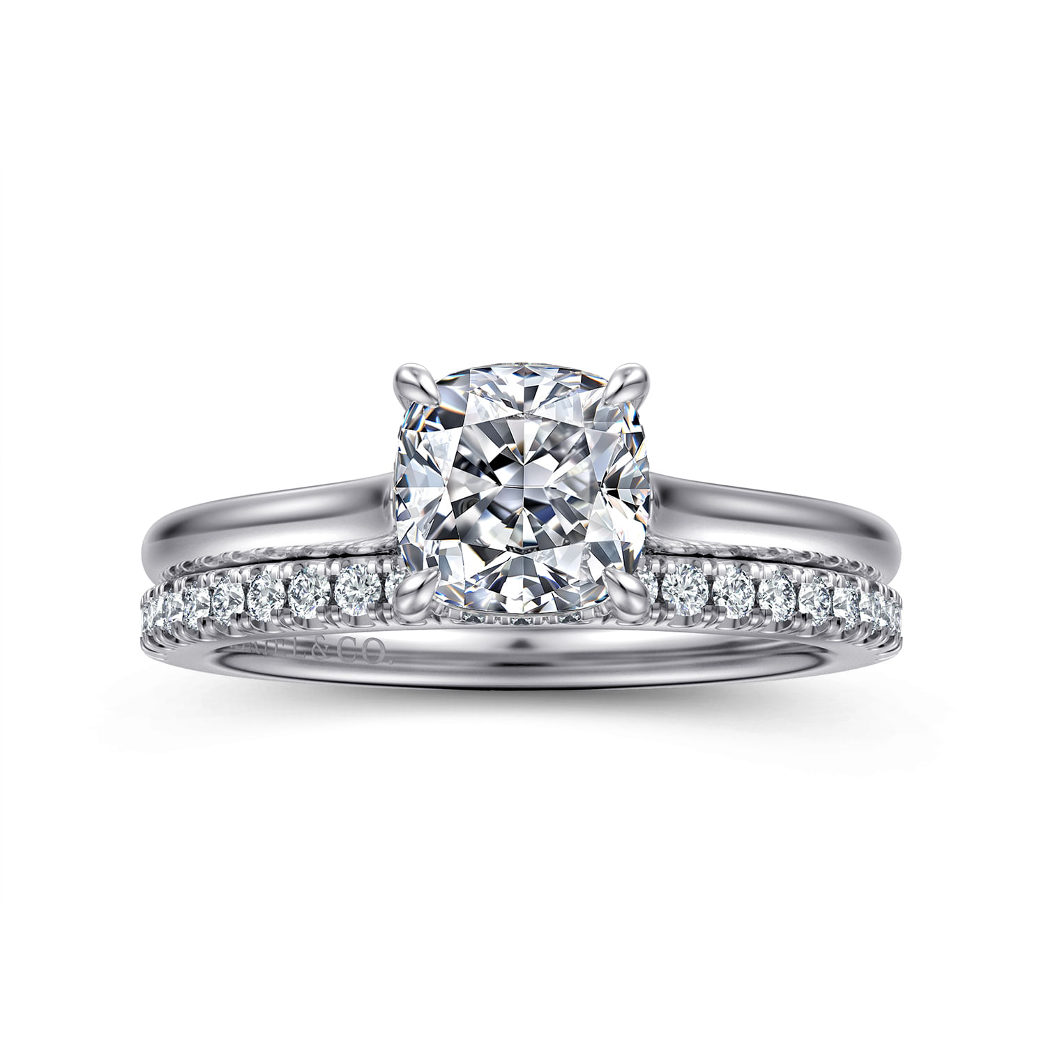 Ericka - 14K White Gold Cushion Cut Diamond Engagement Ring