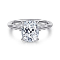 Ericka - 14K White Gold Elongated Cushion Diamond Engagement Ring
