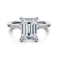 Ericka - 14K White Gold Emerald Cut Diamond Engagement Ring