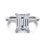 Ericka - 14K White Gold Emerald Cut Diamond Engagement Ring