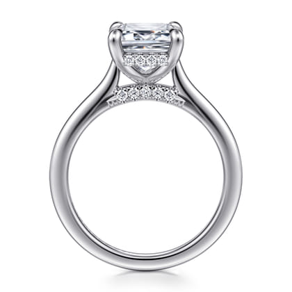 Ericka - 14K White Gold Emerald Cut Diamond Engagement Ring