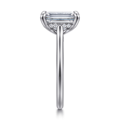 Ericka - 14K White Gold Emerald Cut Diamond Engagement Ring