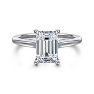 Ericka - 14K White Gold Emerald Cut Diamond Engagement Ring
