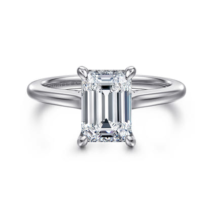 Ericka - 14K White Gold Emerald Cut Diamond Engagement Ring