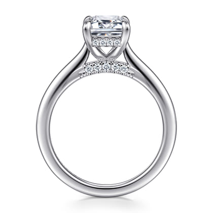 Ericka - 14K White Gold Emerald Cut Diamond Engagement Ring
