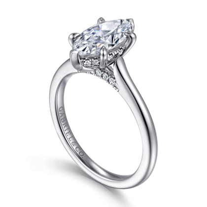 Ericka - 14K White Gold Marquise Shape Diamond Engagement Ring