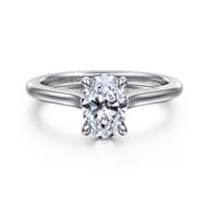 Ericka - 14K White Gold Oval Diamond Engagement Ring