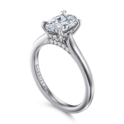 Ericka - 14K White Gold Oval Diamond Engagement Ring