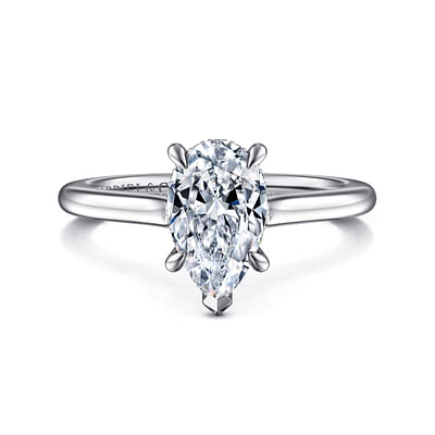 Ericka - 14K White Gold Pear Shape Diamond Engagement Ring