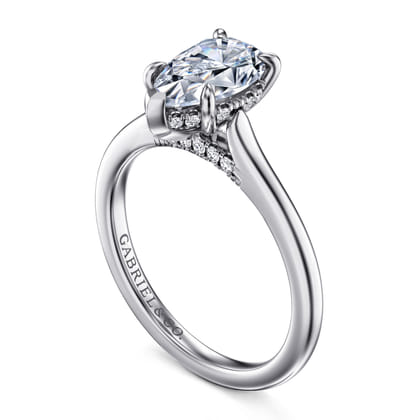 Ericka - 14K White Gold Pear Shape Diamond Engagement Ring