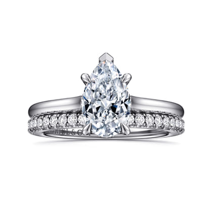 Ericka - 14K White Gold Pear Shape Diamond Engagement Ring