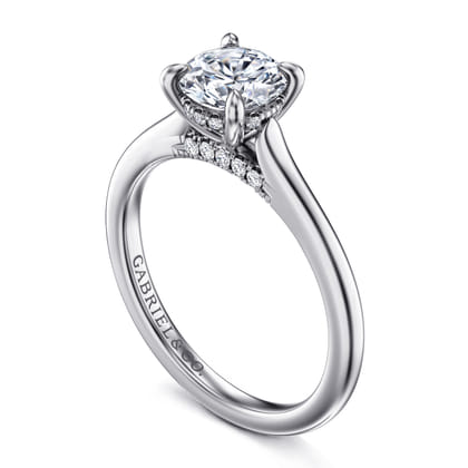 Ericka - 14K White Gold Round Diamond Engagement Ring