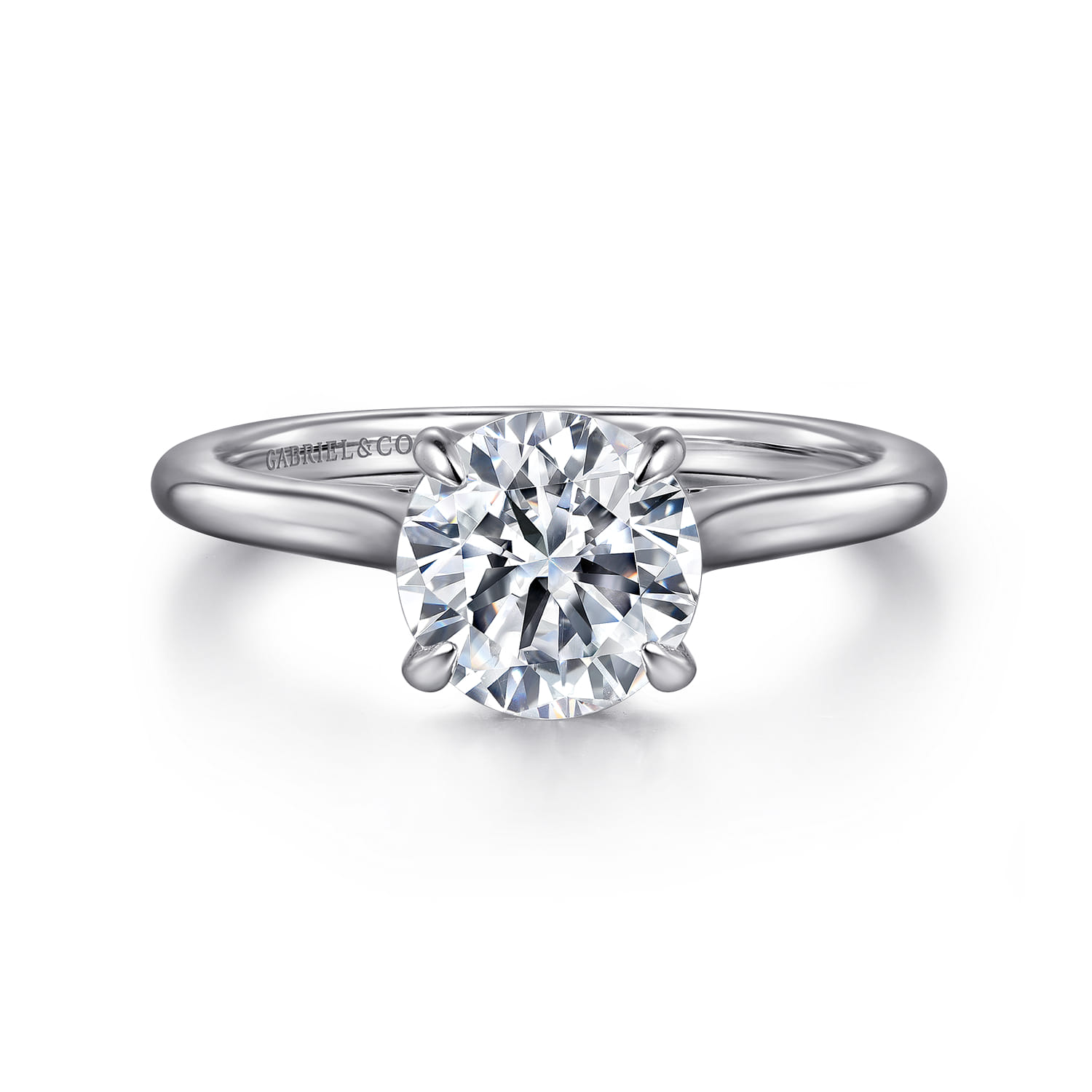 Ericka - 14K White Gold Round Solitaire Diamond Engagement Ring