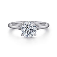 Ericka - 14K White Gold Round Solitaire Diamond Engagement Ring
