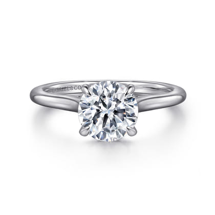Ericka - 14K White Gold Round Solitaire Diamond Engagement Ring