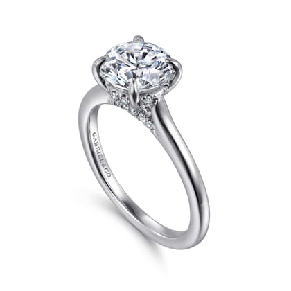 Ericka - 14K White Gold Round Solitaire Diamond Engagement Ring
