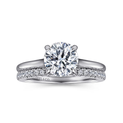 Ericka - 14K White Gold Round Solitaire Diamond Engagement Ring