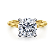Ericka - 14K White-Yellow Gold Round Diamond Engagement Ring