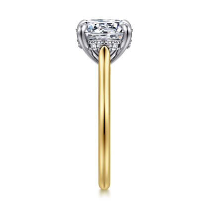 Ericka - 14K White-Yellow Gold Round Diamond Engagement Ring