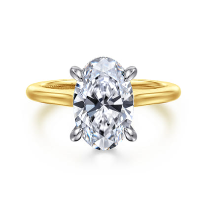 Ericka - 14K White and Yellow Gold Oval Diamond Engagement Ring