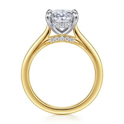 Ericka - 14K White and Yellow Gold Oval Diamond Engagement Ring