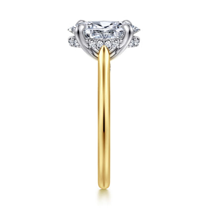 Ericka - 14K White and Yellow Gold Oval Diamond Engagement Ring