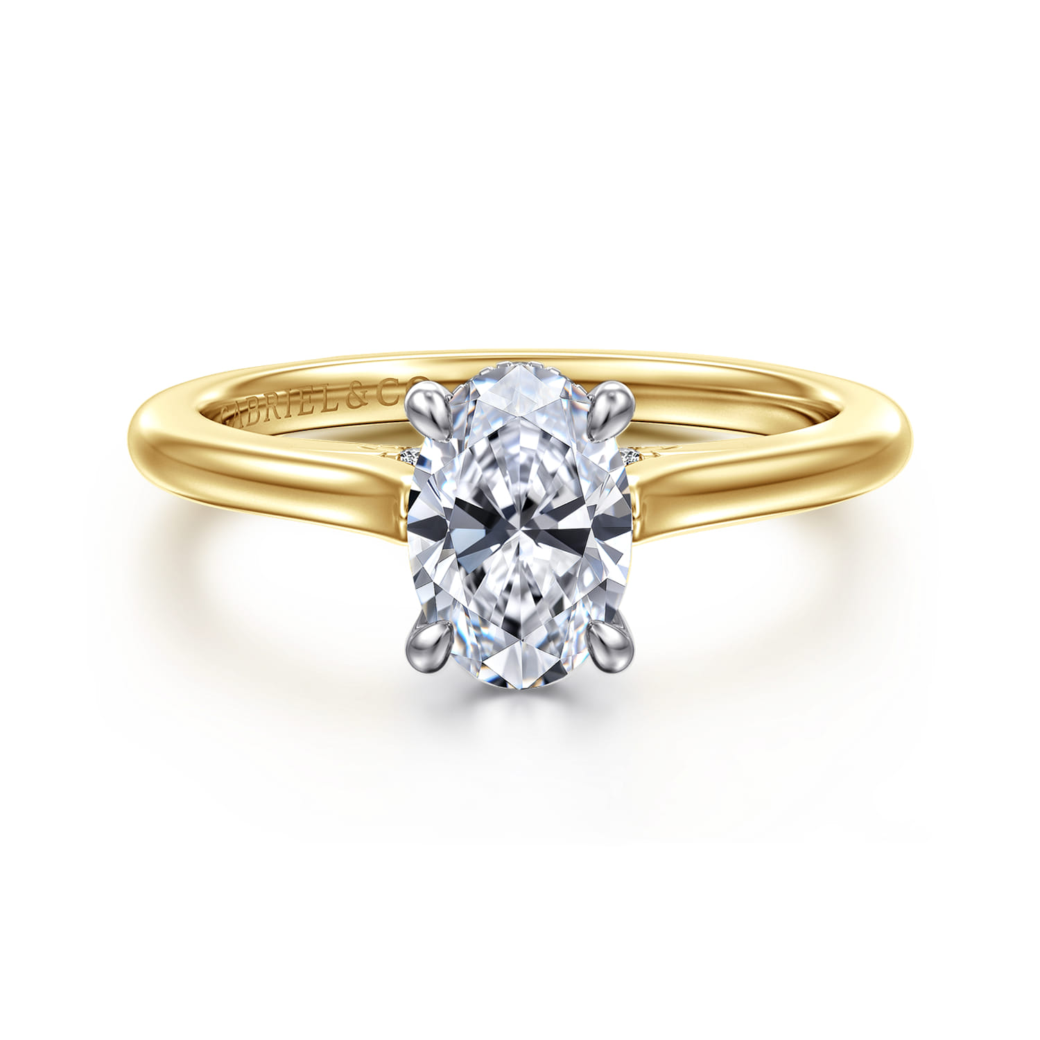 Ericka - 14K White and Yellow Gold Oval Diamond Engagement Ring