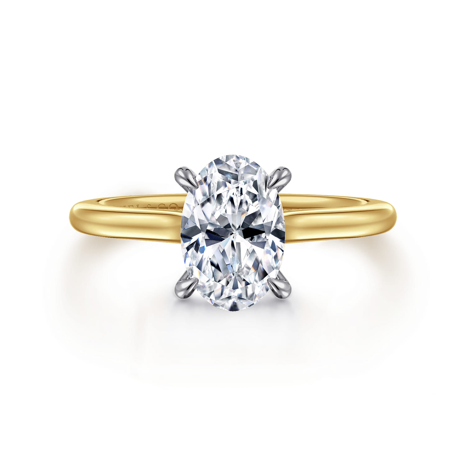 Ericka - 14K White and Yellow Gold Oval Diamond Engagement Ring