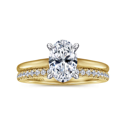 Ericka - 14K White and Yellow Gold Oval Diamond Engagement Ring