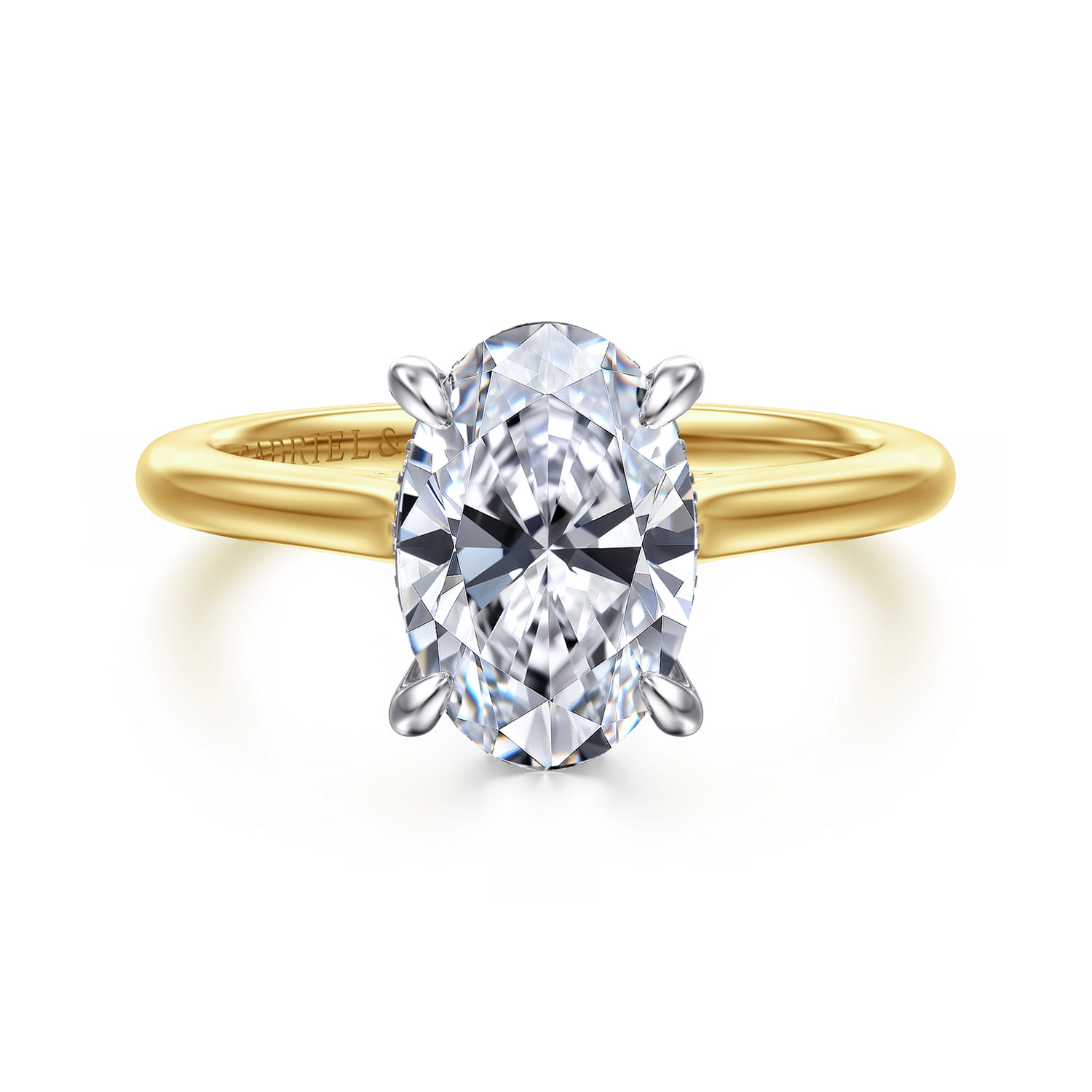 Ericka - 14K White and Yellow Gold Oval Diamond Engagement Ring