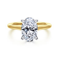 Ericka - 14K White and Yellow Gold Oval Diamond Engagement Ring