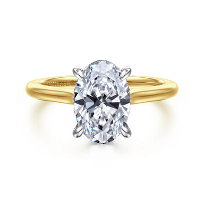 Ericka - 14K White and Yellow Gold Oval Diamond Engagement Ring