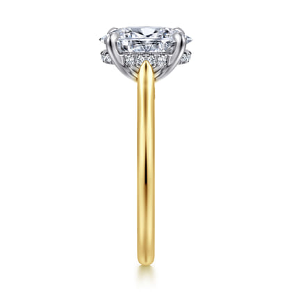 Ericka - 14K White and Yellow Gold Oval Diamond Engagement Ring