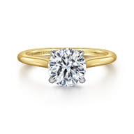 Ericka - 14K White and Yellow Gold Round Diamond Engagement Ring