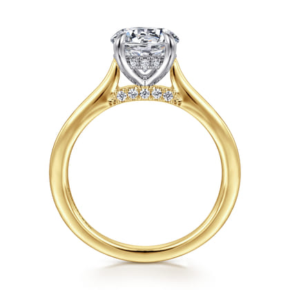 Ericka - 14K White and Yellow Gold Round Diamond Engagement Ring