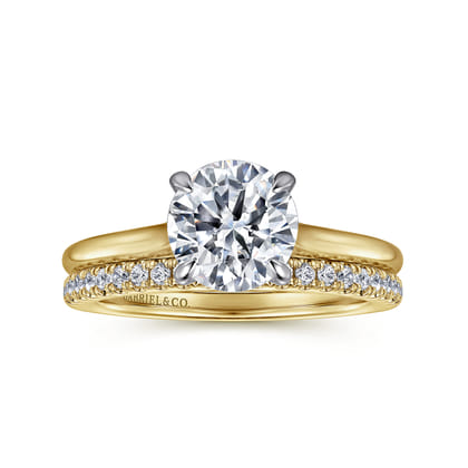 Ericka - 14K White and Yellow Gold Round Diamond Engagement Ring