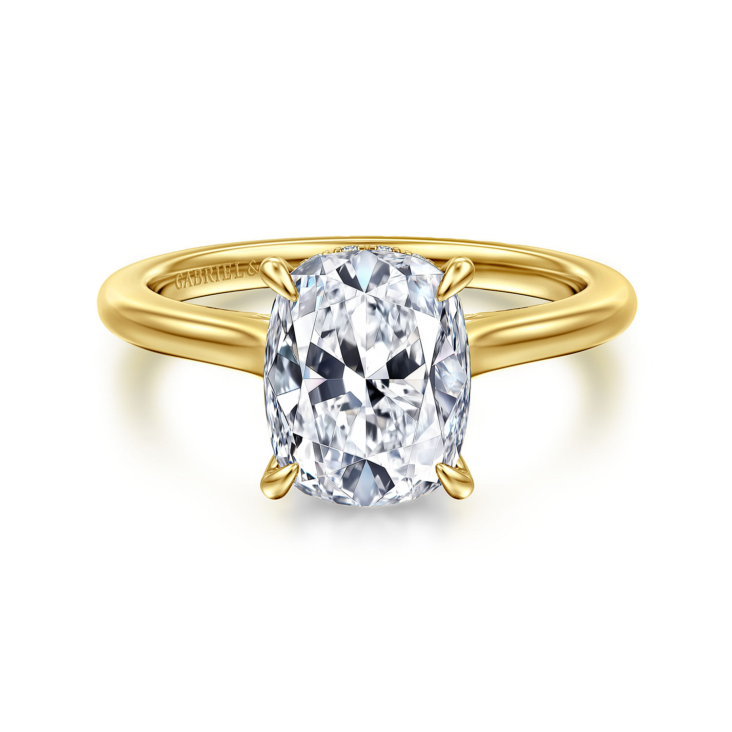 Ericka - 14K Yellow Gold Elongated Cushion Diamond Engagement Ring