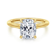 Ericka - 14K Yellow Gold Elongated Cushion Diamond Engagement Ring