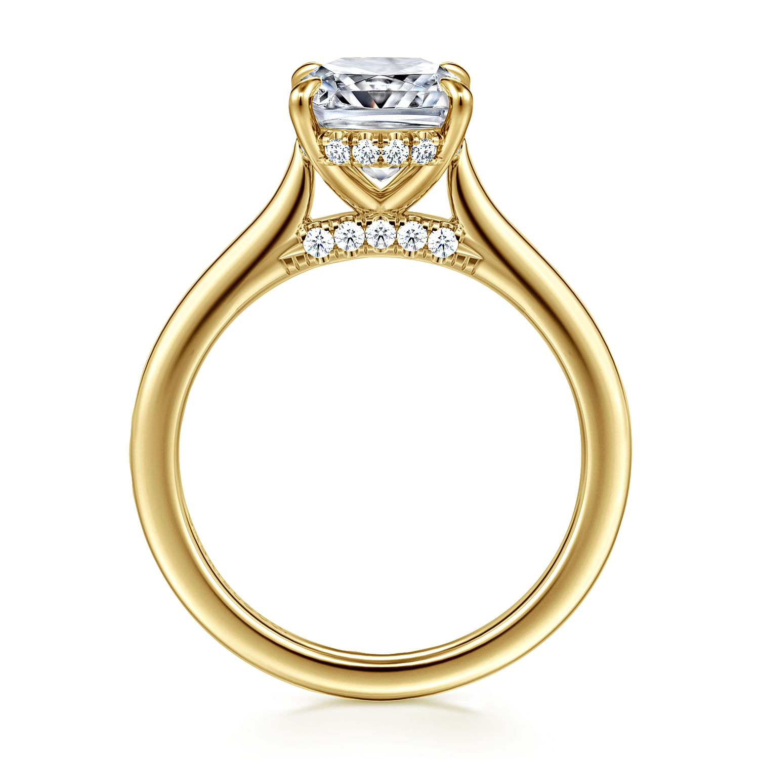 Ericka - 14K Yellow Gold Elongated Cushion Diamond Engagement Ring