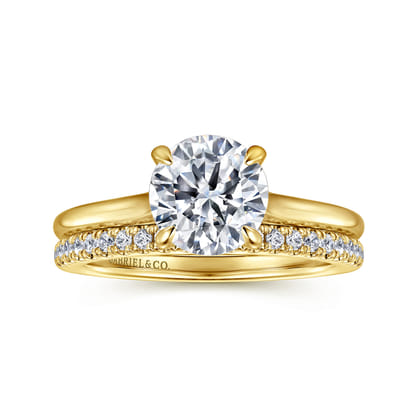 Ericka - 14K Yellow Gold Round Diamond Engagement Ring