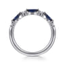 Straight Wedding Ring in 14k White Gold with Marquise Sapphire at Gabriel & Co.
