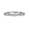 Straight Wedding Ring in 14k White Gold with Marquise Natural Diamond at Gabriel & Co.