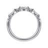 Straight Wedding Ring in 14k White Gold with Marquise Natural Diamond at Gabriel & Co.