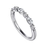 Straight Wedding Ring in 14k White Gold with Marquise Natural Diamond at Gabriel & Co.