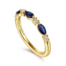 Straight Wedding Ring in 14k Yellow Gold with Marquise Sapphire at Gabriel & Co.