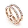 Enhancer Wedding Ring in 14k Rose Gold with Round Natural Diamond at Gabriel & Co.