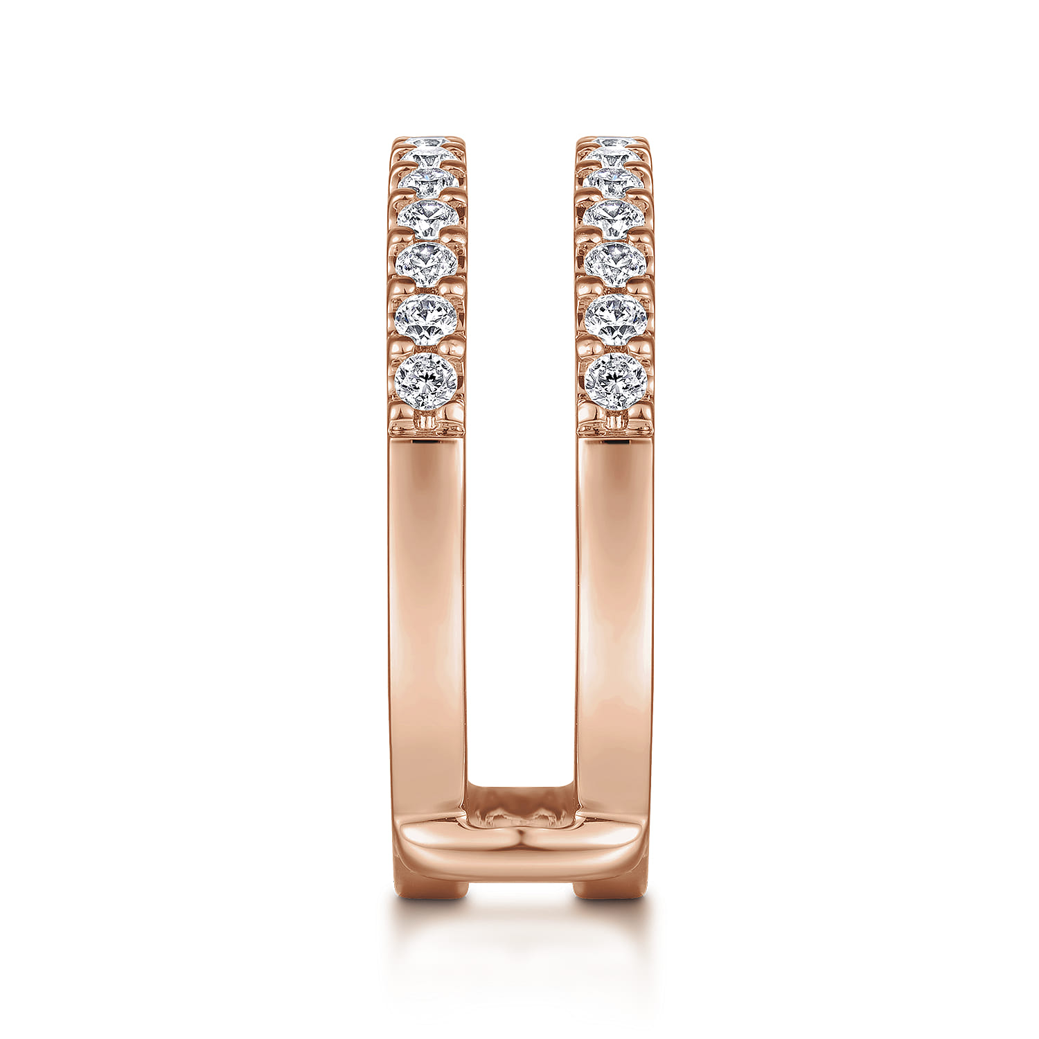 Enhancer Wedding Ring in 14k Rose Gold with Round Natural Diamond at Gabriel & Co. - Shot 4